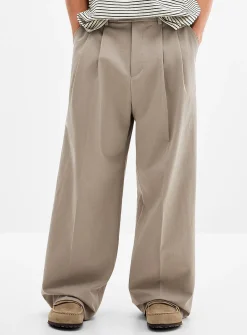 Double-pleat baggy chinos