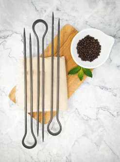 Double-prong barbecue skewers