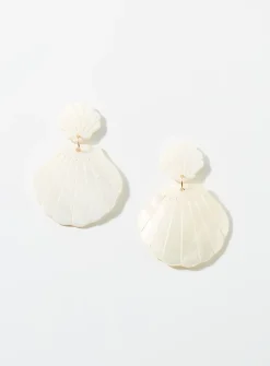 Double-seashell large earrings