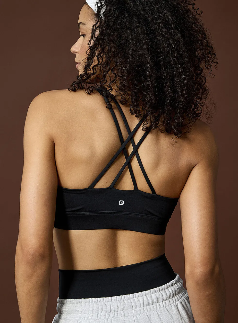 Double-strap V-neck sports bra