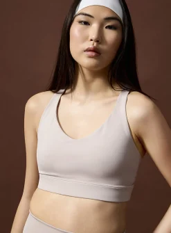 Double-strap V-neck sports bra