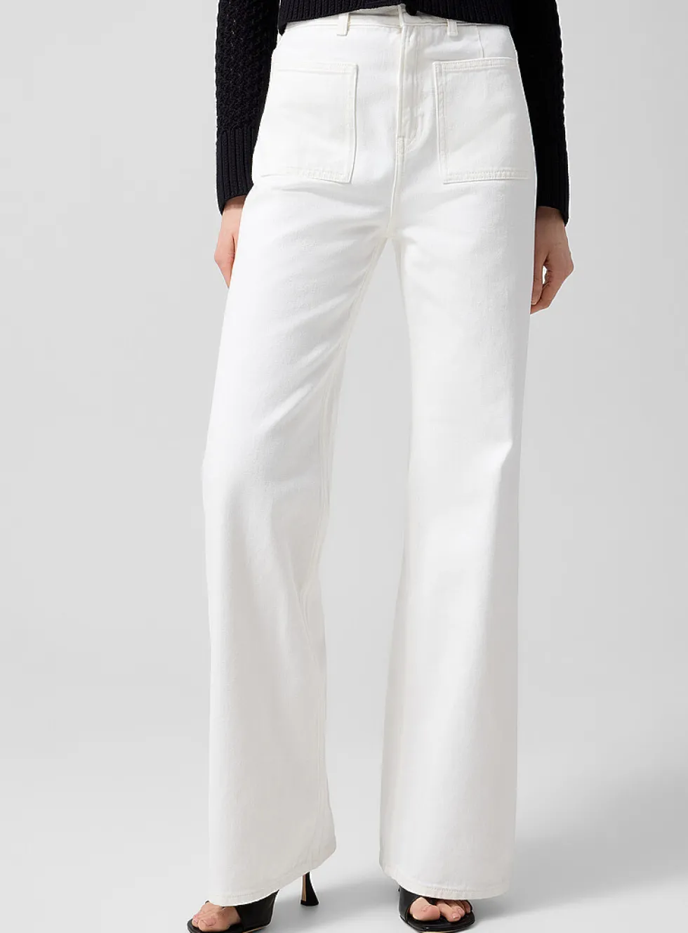 Dove white wide-leg jean