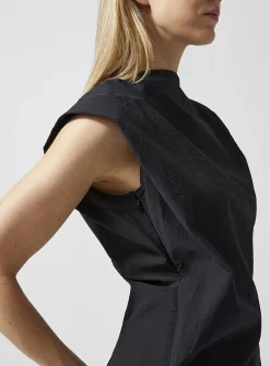 Drap draped poplin dress