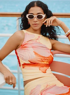Draped boat-neck cami