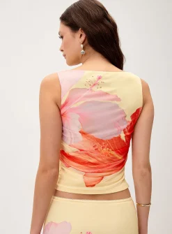 Draped boat-neck cami