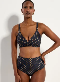 Draped crossed-look bralette bikini top