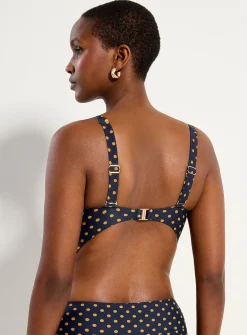 Draped crossed-look bralette bikini top