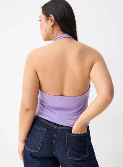 Draped halter-neck cami