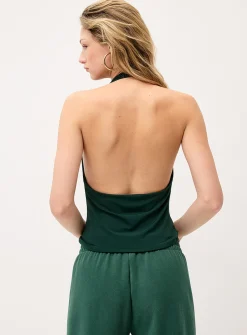 Draped halter-neck cami