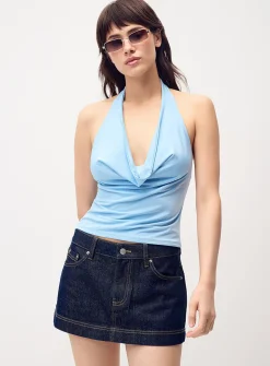 Draped halter-neck cami
