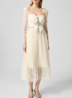 Draped lace bust dress