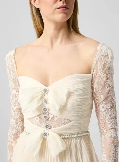 Draped lace bust dress
