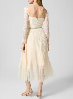 Draped lace bust dress