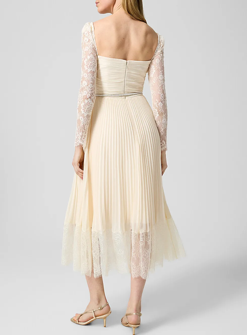 Draped lace bust dress