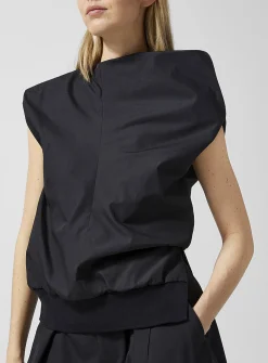 Draped poplin top