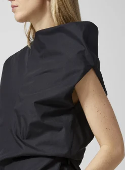 Draped poplin top