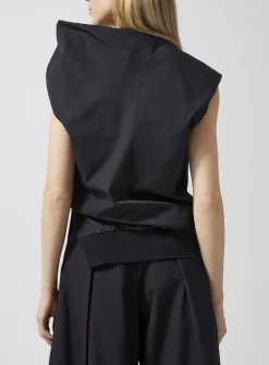 Draped poplin top
