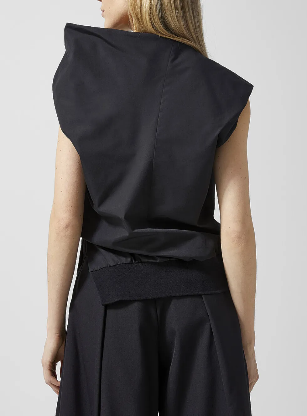 Draped poplin top
