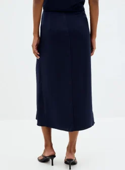 Draped waist satiny skirt