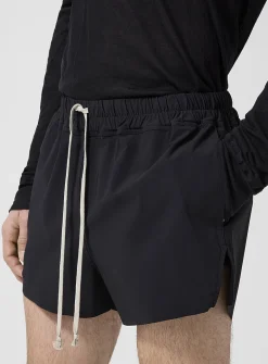 Drawcord waist boxer-style swimtrunk