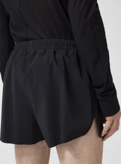 Drawcord waist boxer-style swimtrunk