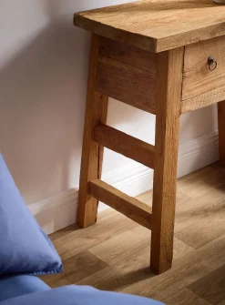 2-drawer recycled teak A-line console table