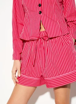 Drawstring-waist wide-leg boxer-style short