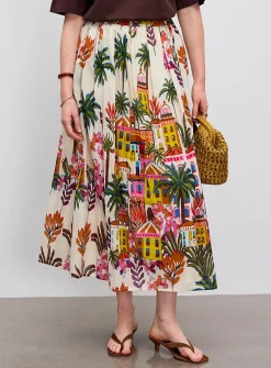 Dream getaway flared maxi skirt