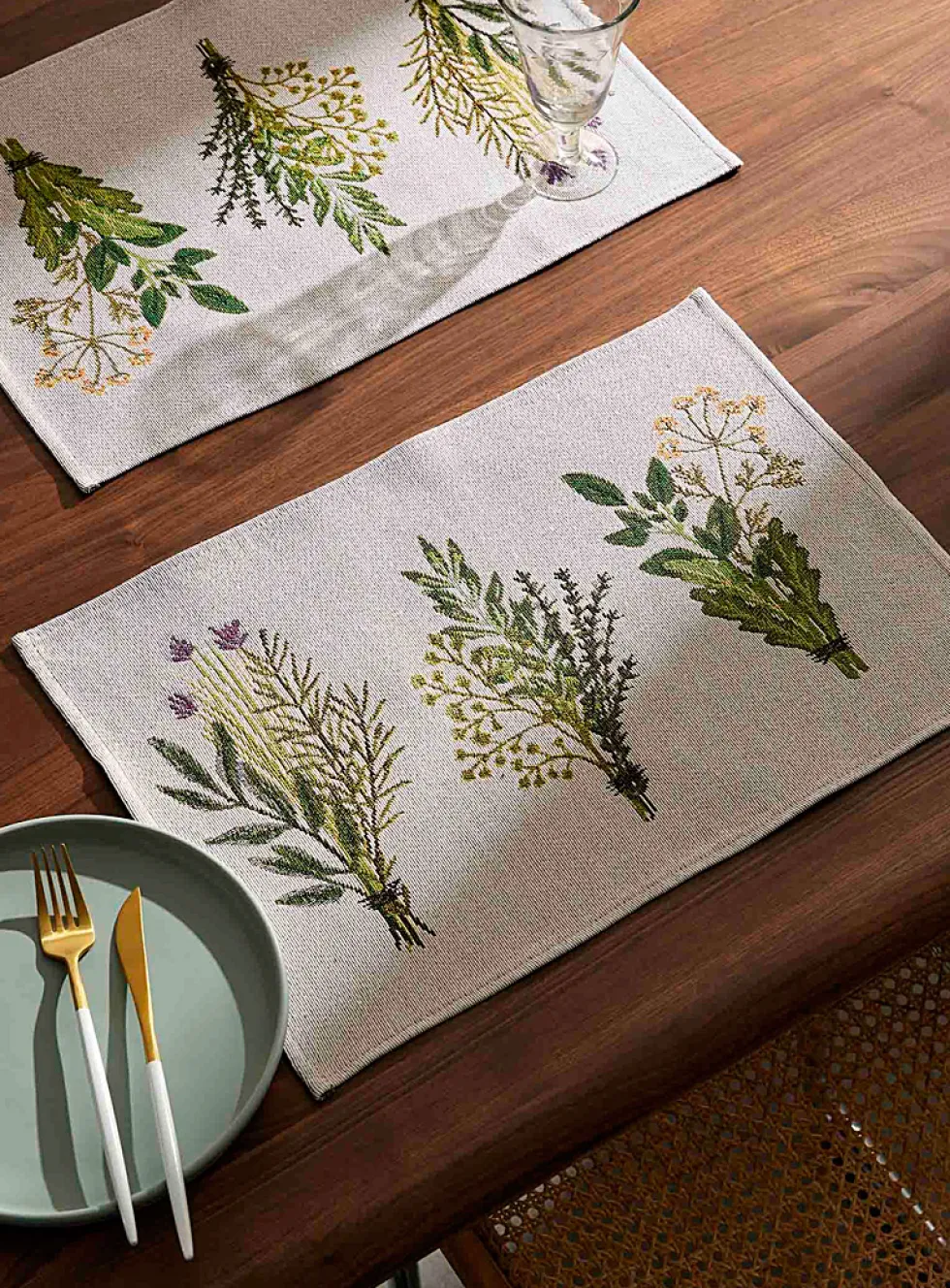 Dried flower bouquets tapestry placemats