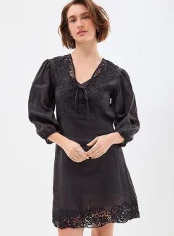 Driketta tone-on-tone embroidery dress