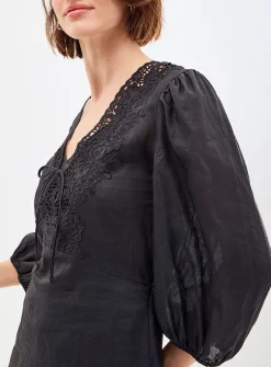 Driketta tone-on-tone embroidery dress