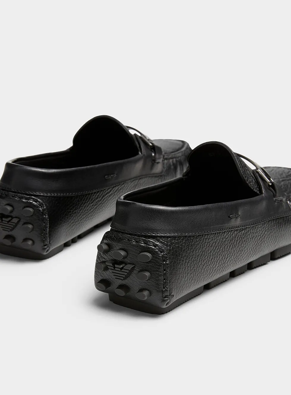 Driver grained leather moccasin loafers