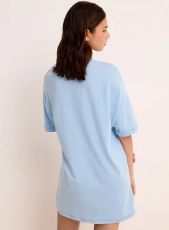Drop-shoulder relaxed-fit sleep tee