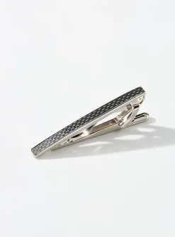 D-Shape textured tie clip