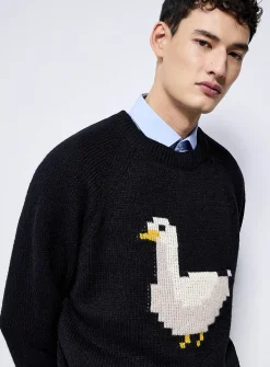 Duck jacquard sweater