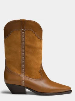 Duerto leather and suede cowboy boots