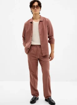 Dusty pink cotton-linen pant