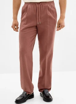 Dusty pink cotton-linen pant