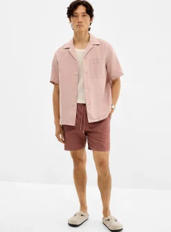 Dusty pink cotton-linen short