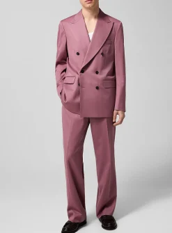 Dusty rose double-breasted suit