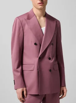 Dusty rose double-breasted suit