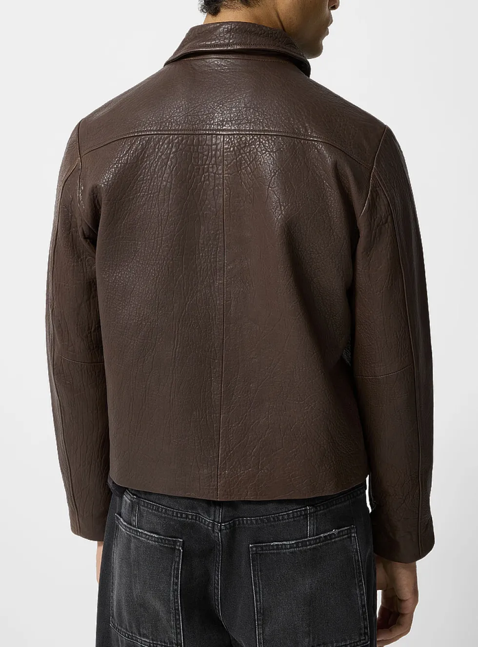 Dutton zippered grained leather jacket