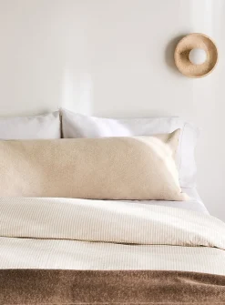 Ecru linen and organic cotton body pillow sham