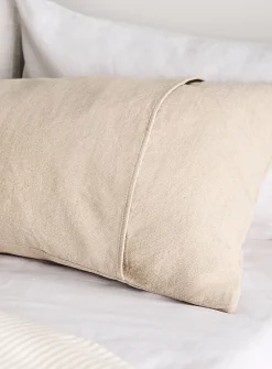 Ecru linen and organic cotton body pillow sham