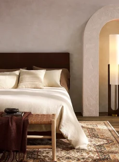 Ecru linen and organic cotton duvet cover set
