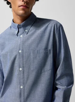 Edouard embroidered pocket chambray shirt