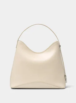 Egg smooth ecru leather bag