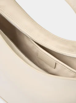 Egg smooth ecru leather bag