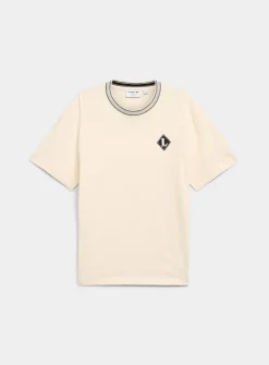 Elaborate knit collar T-shirt