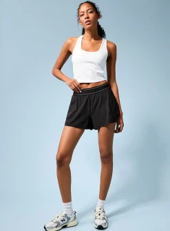 Elastic waist loose flowy short